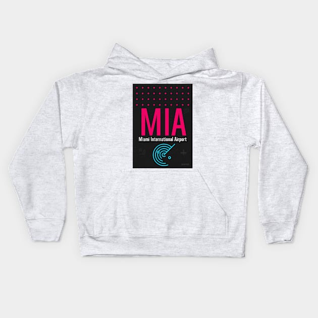 MIA MIAMI BEACH airport tag Kids Hoodie by Woohoo